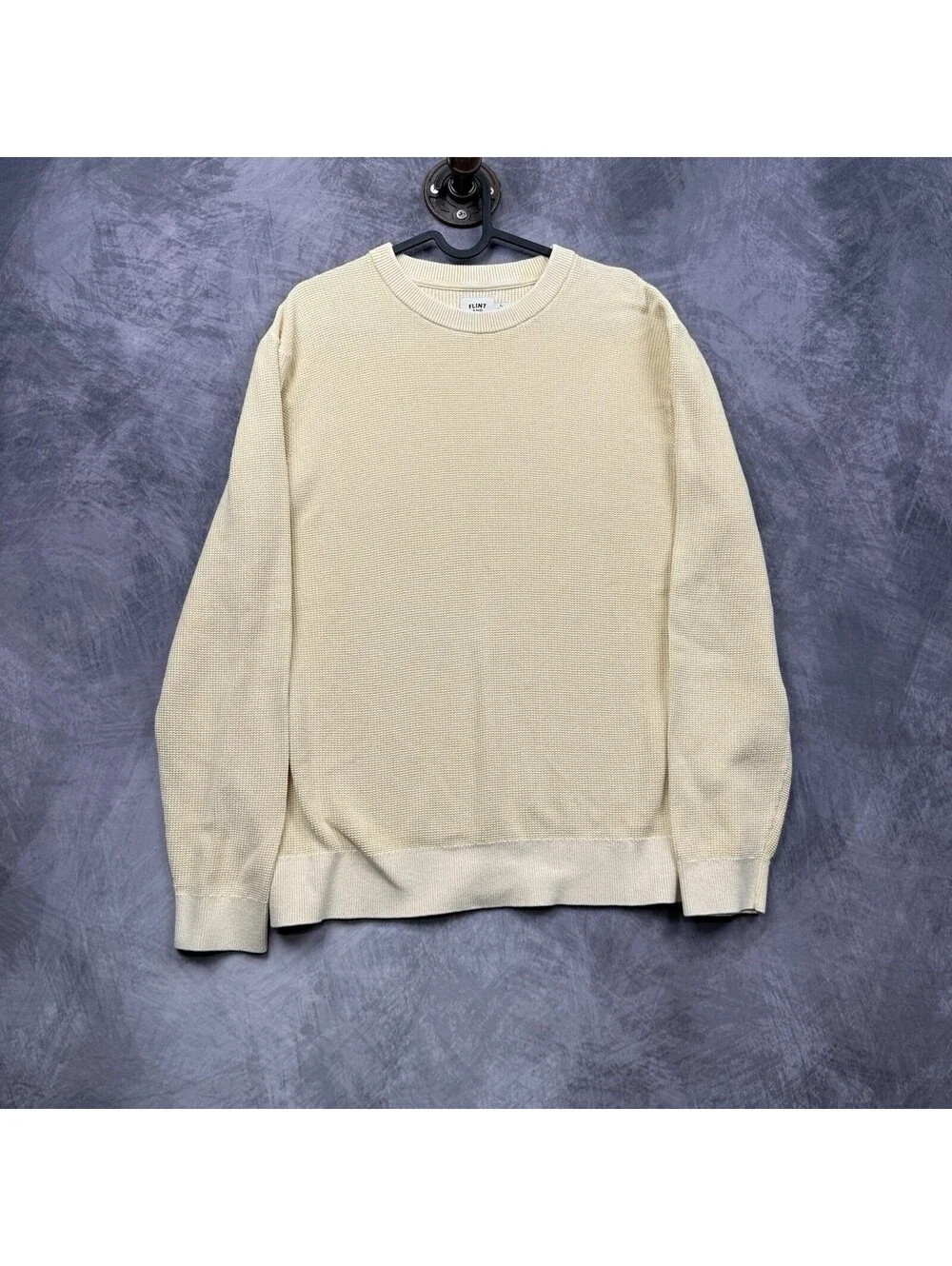 Flint and Tinder Sweater Men L Yellow Crew Neck Knit Pullover